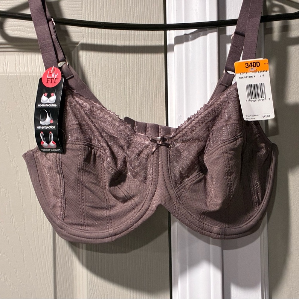 Lilyette Women's Underwire Bra - Mauve 34 DD $15
